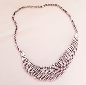 Lucky Brand Silver Chainmail Statement Necklace